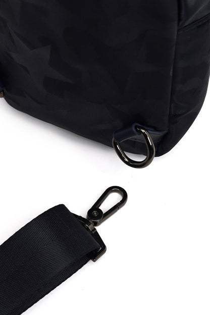 Erkek Lacivert Baskılı Kumaş Çapraz Çanta