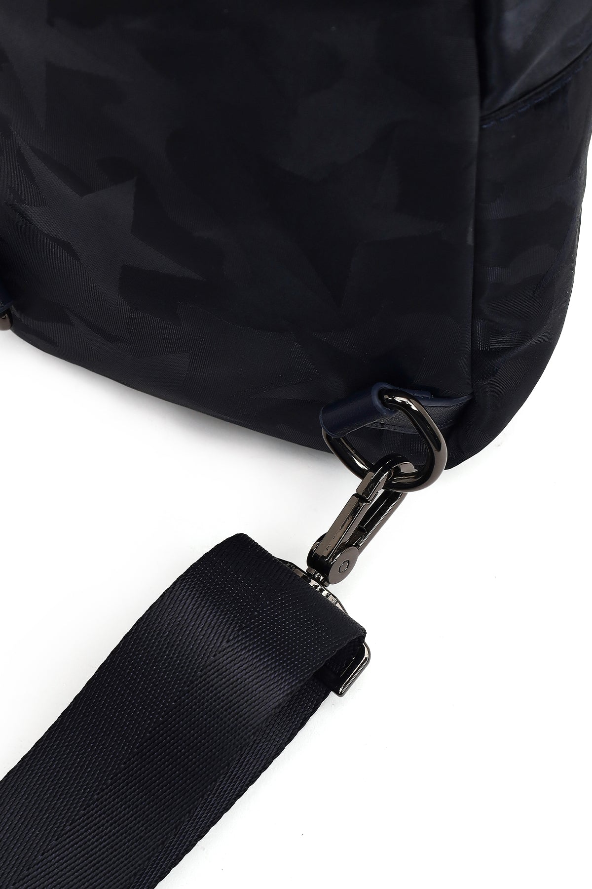 Erkek Lacivert Baskılı Kumaş Çapraz Çanta