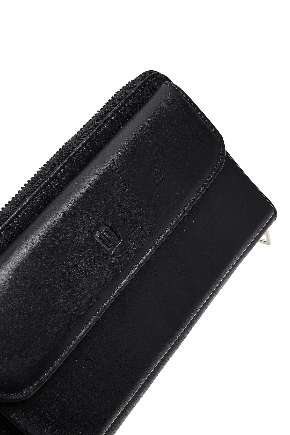 Erkek Siyah Deri Mini El Çantası