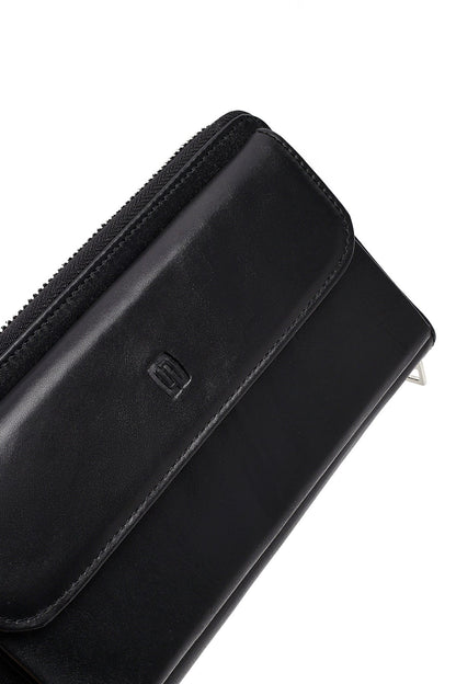 Erkek Siyah Deri Mini El Çantası