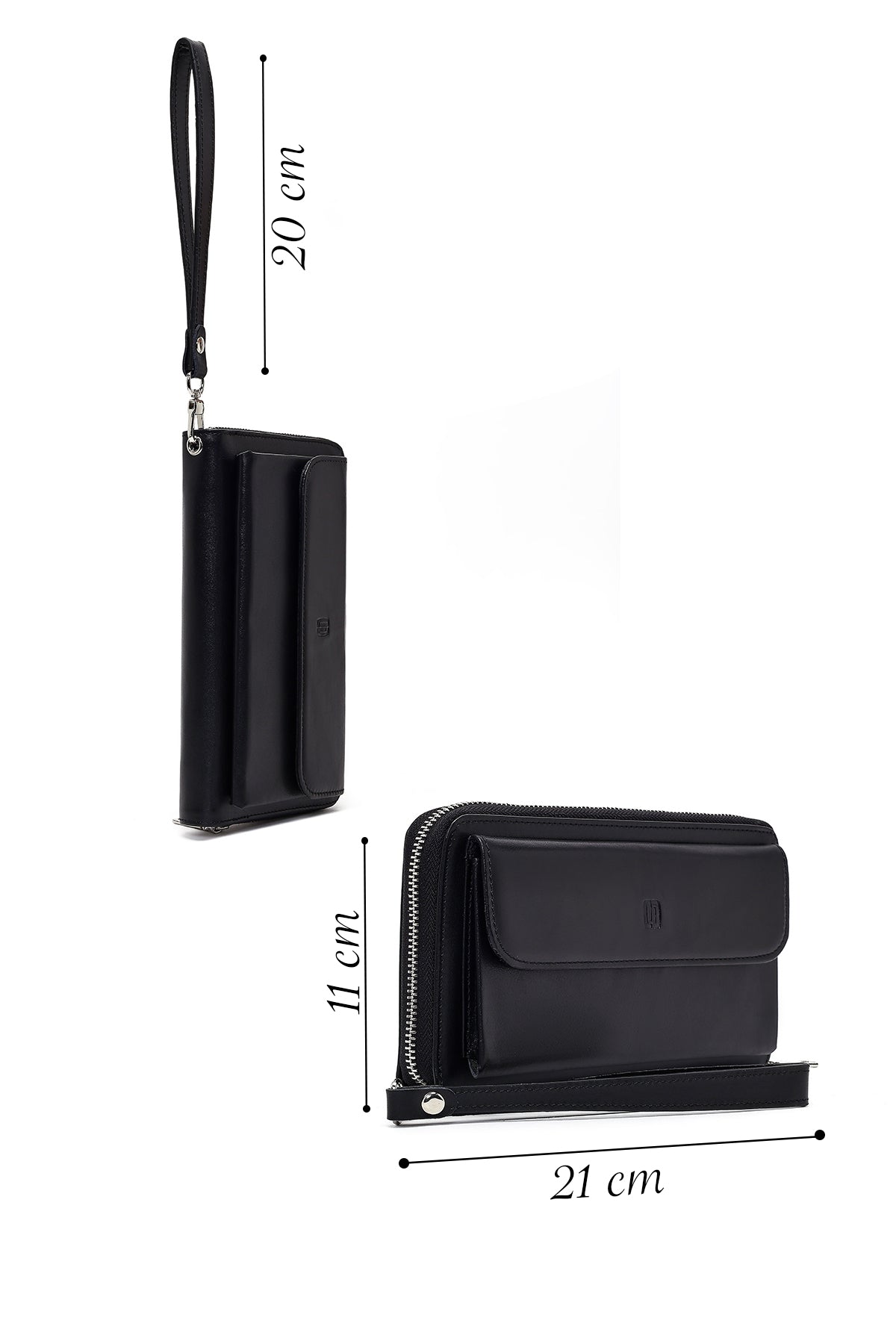 Erkek Siyah Deri Mini El Çantası