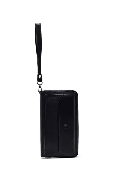 Erkek Siyah Deri Mini El Çantası