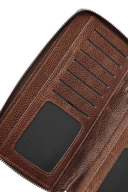 Erkek Kahverengi Mini Deri El Çantası
