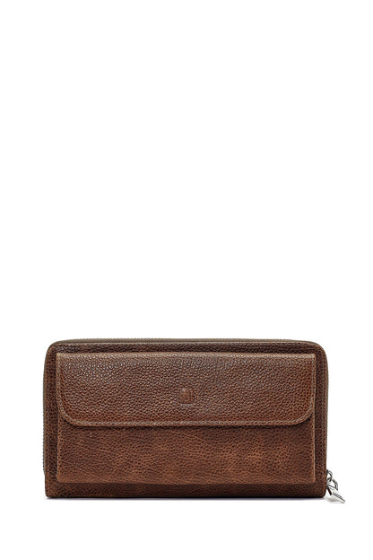 Erkek Kahverengi Mini Deri El Çantası