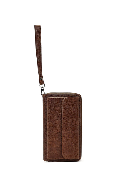 Erkek Kahverengi Mini Deri El Çantası