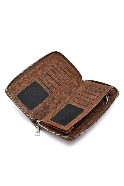 Erkek Kahverengi Mini Deri El Çantası