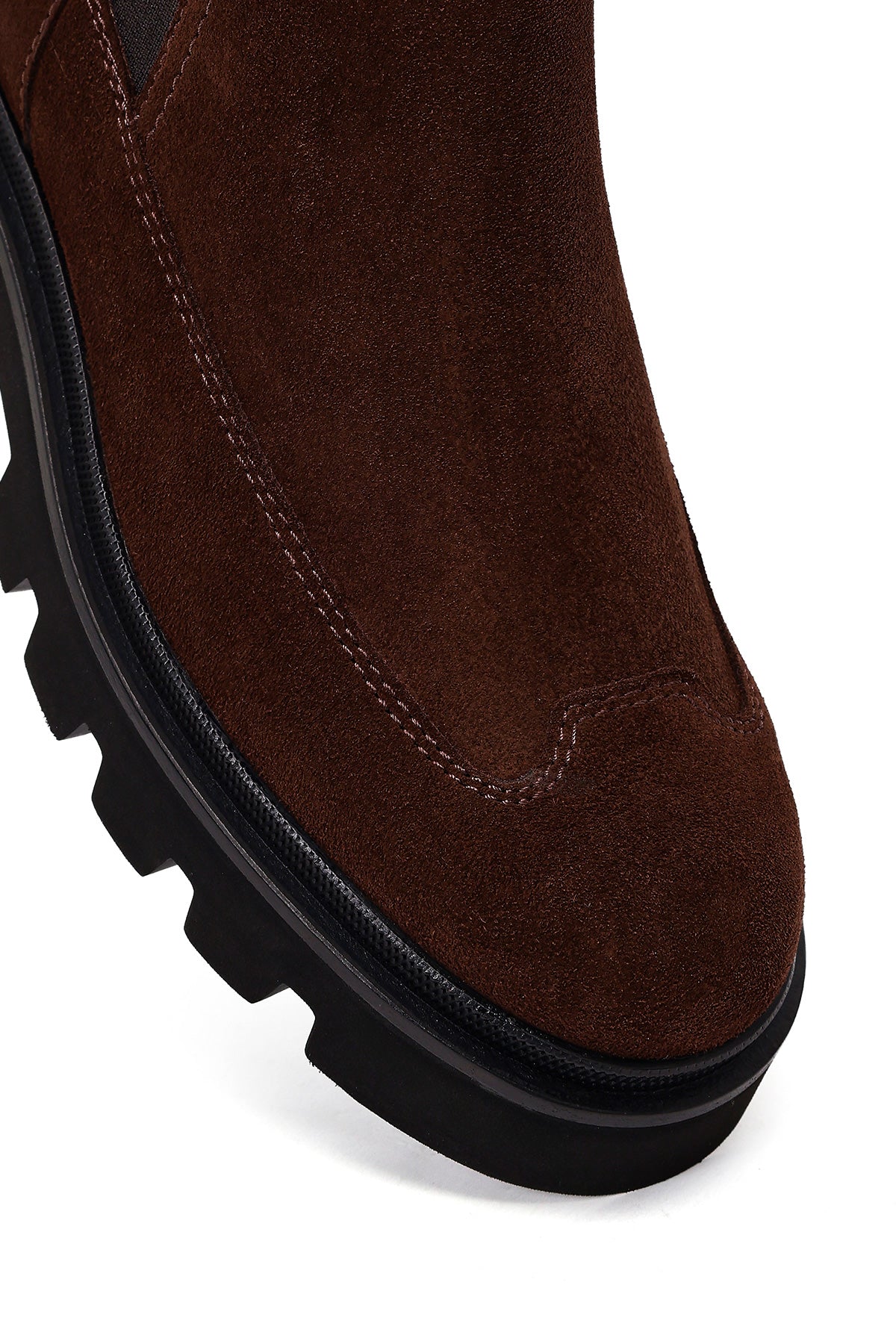 Kadın Kahverengi Süet Deri Chelsea Bot