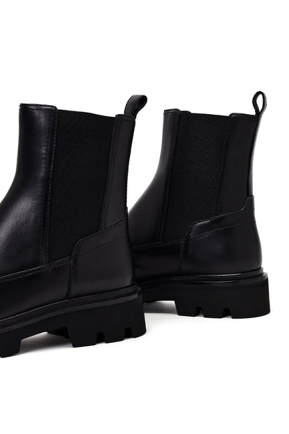 Kadın Siyah Deri Chelsea Bot