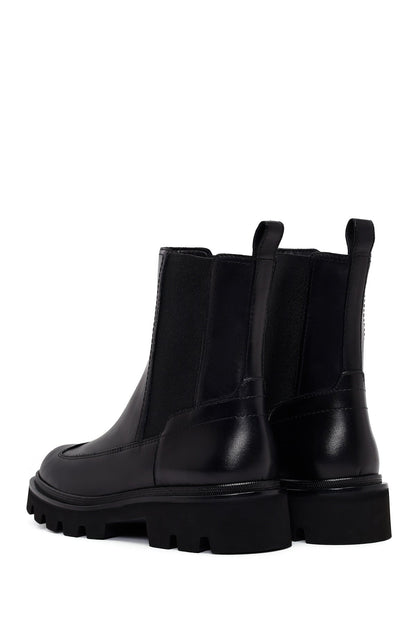 Kadın Siyah Deri Chelsea Bot
