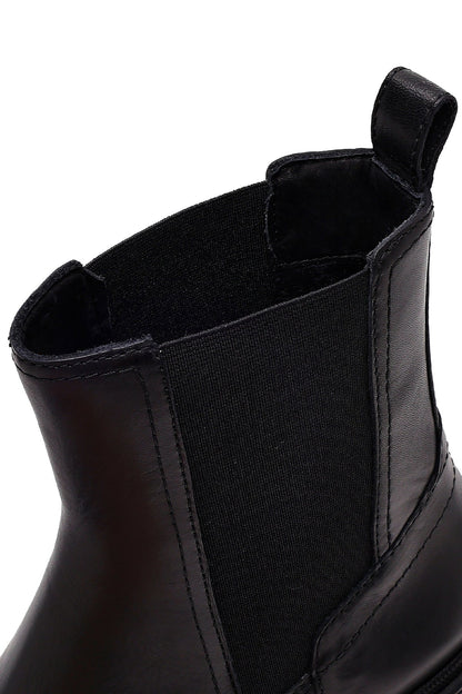 Kadın Siyah Deri Chelsea Bot