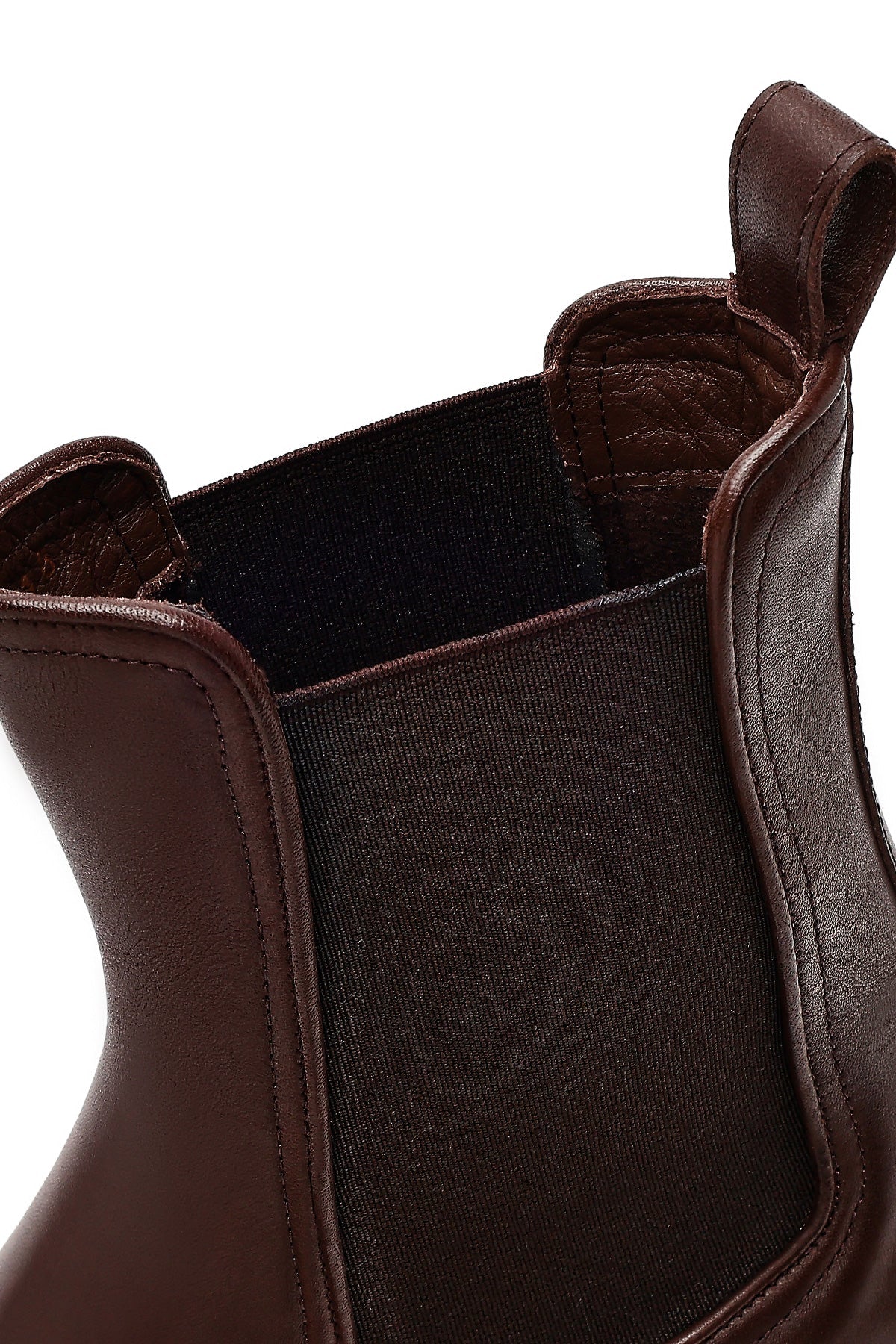 Kadın Kahverengi Kalın Tabanlı Deri Chelsea Bot