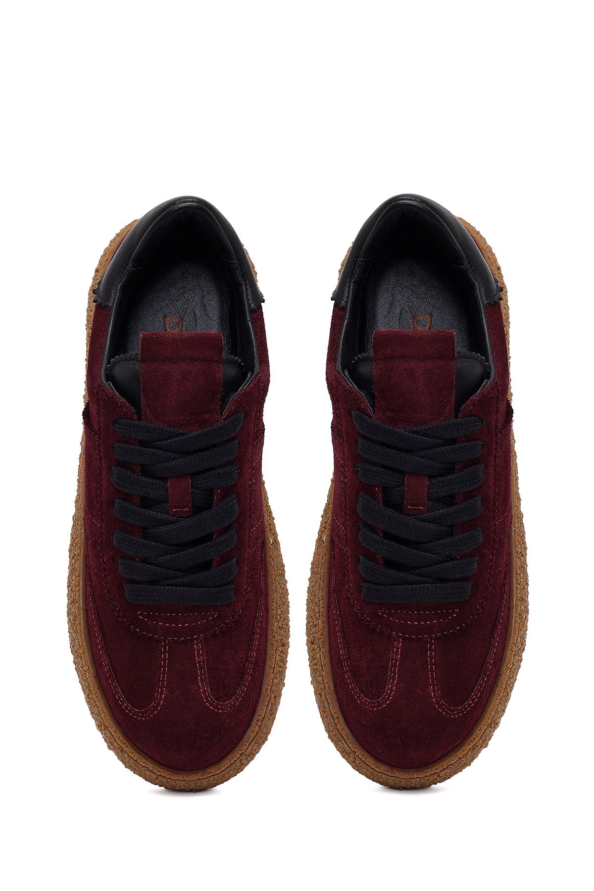 Kadın Bordo Süet Deri Sneaker