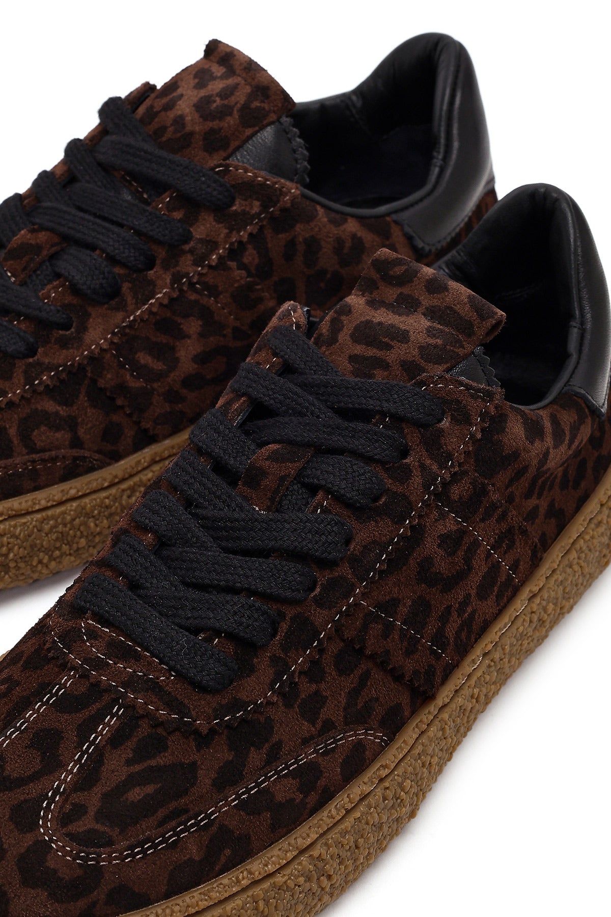 Kadın Leopar Süet Deri Sneaker