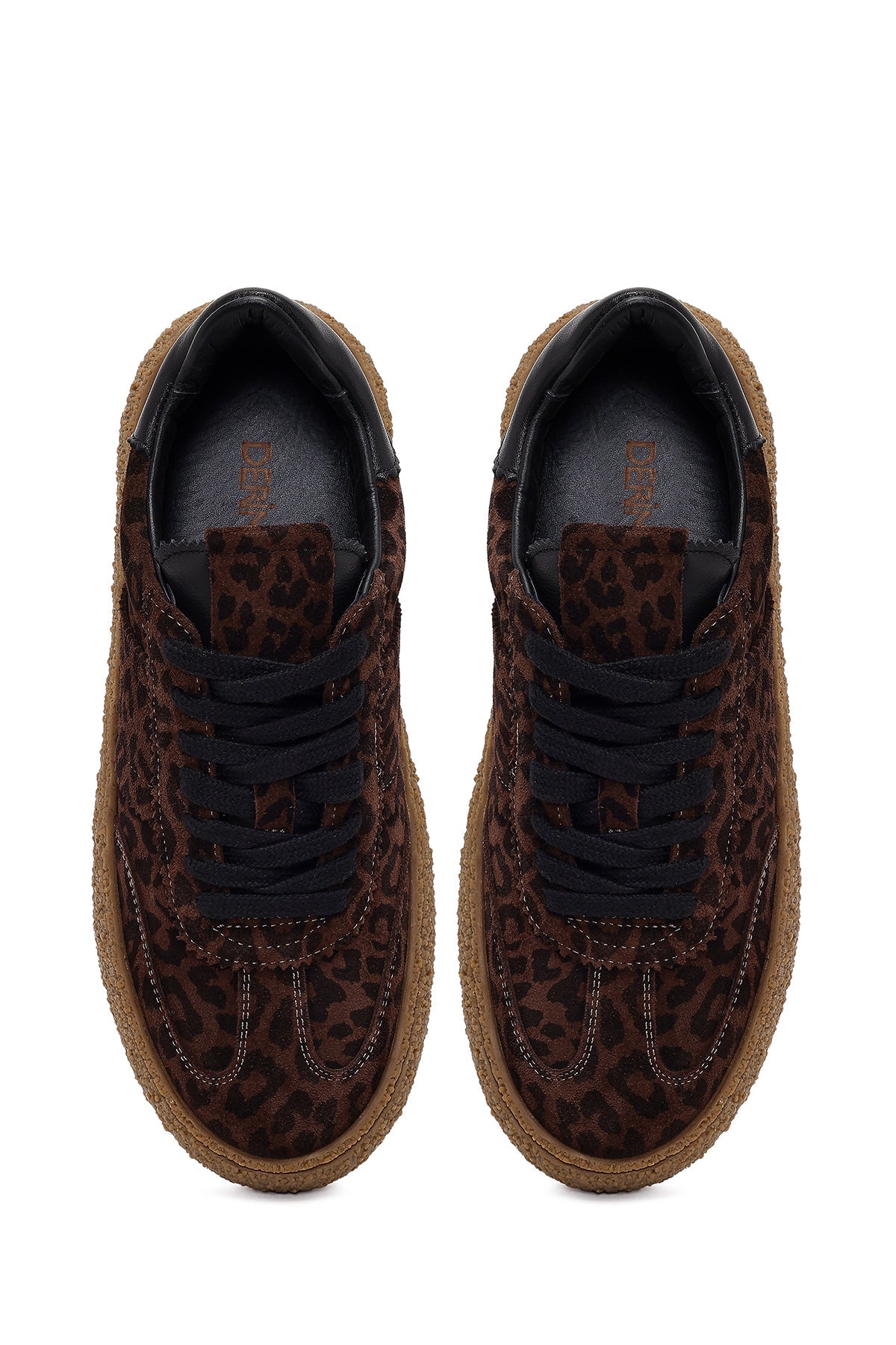 Kadın Leopar Süet Deri Sneaker