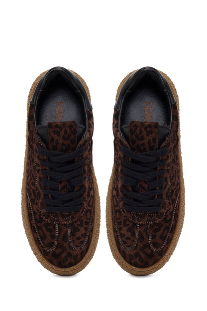 Kadın Leopar Süet Deri Sneaker