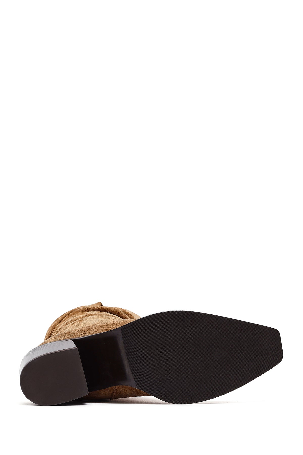 Kadın Vizon Kalın Topuklu Süet Deri Kovboy Çizme