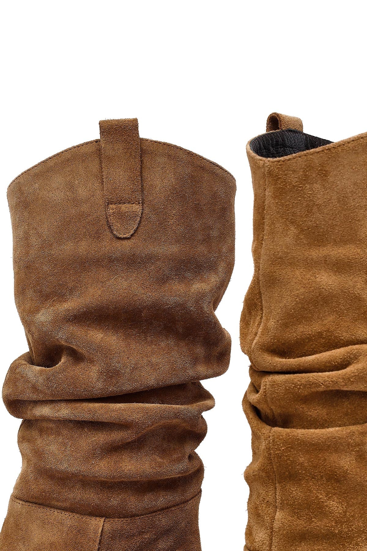 Kadın Vizon Kalın Topuklu Süet Deri Kovboy Çizme