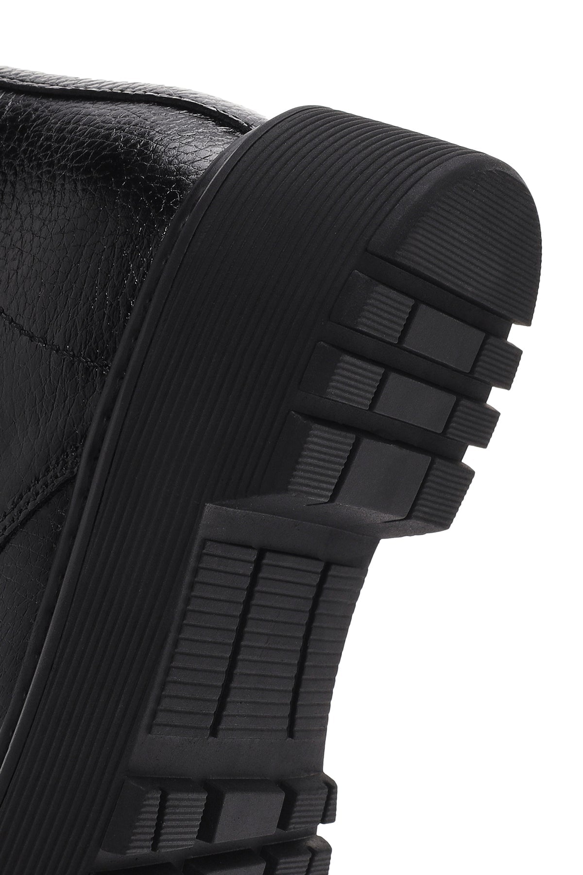 Kadın Siyah Deri Fermuarlı Postal Bot