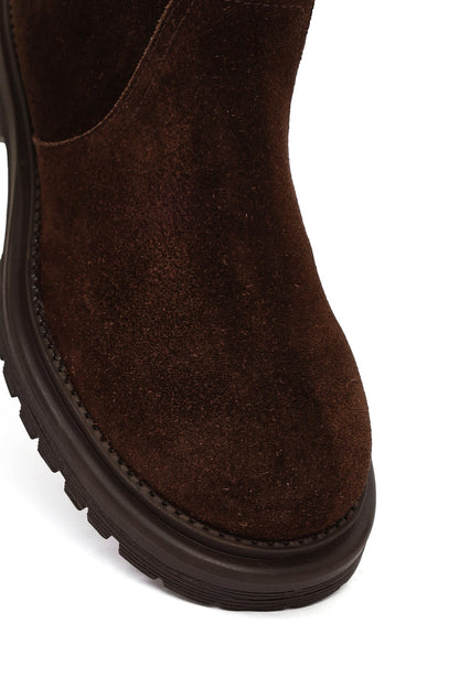 Kadın Kahverengi Süet Deri Bot