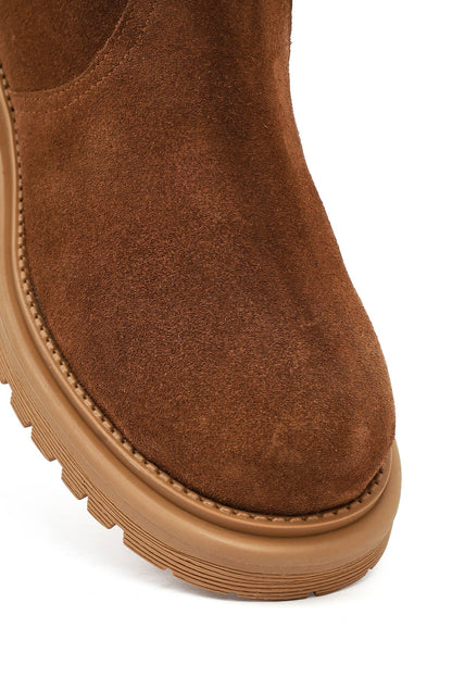 Kadın Taba Süet Deri Bot