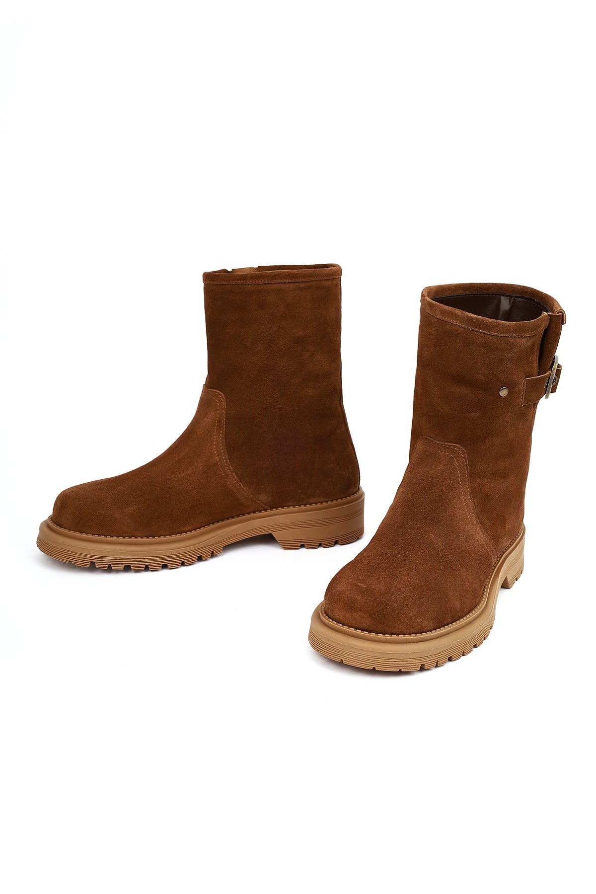 Kadın Taba Süet Deri Bot