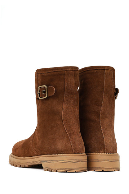 Kadın Taba Süet Deri Bot