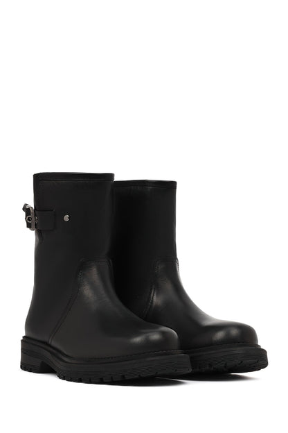 Kadın Siyah Deri Bot