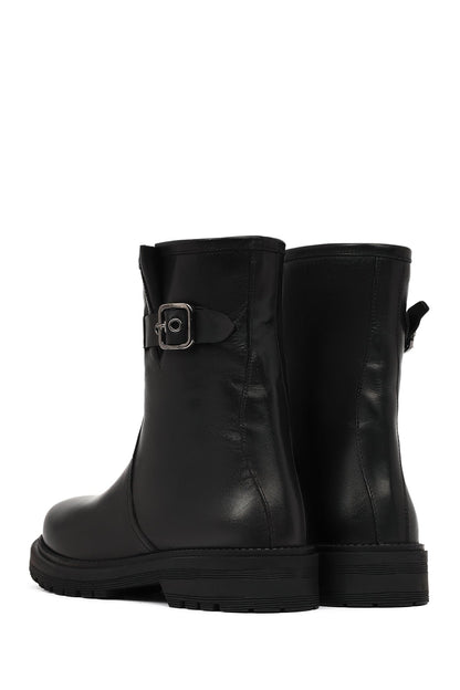 Kadın Siyah Deri Bot