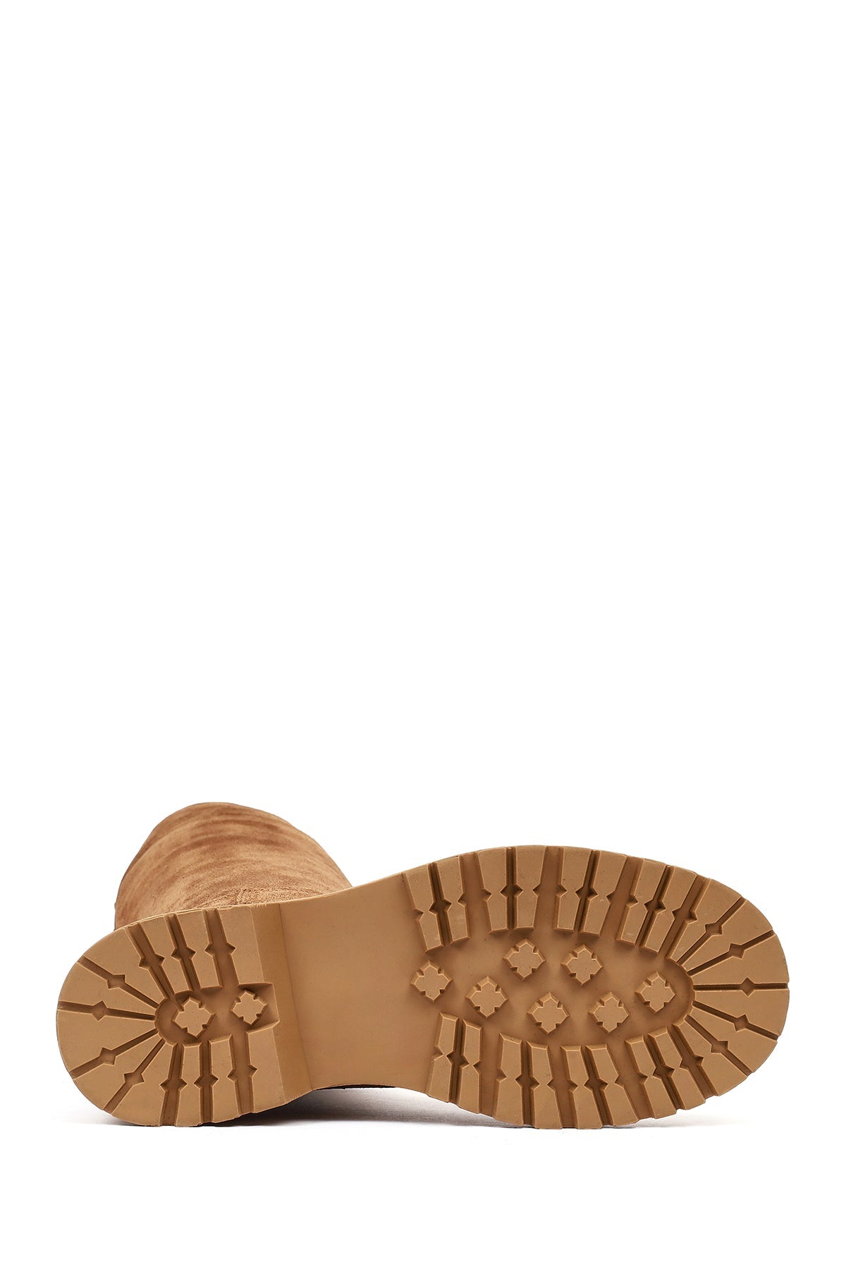 Kadın Taba Kalın Tabanlı Süet Deri Çizme