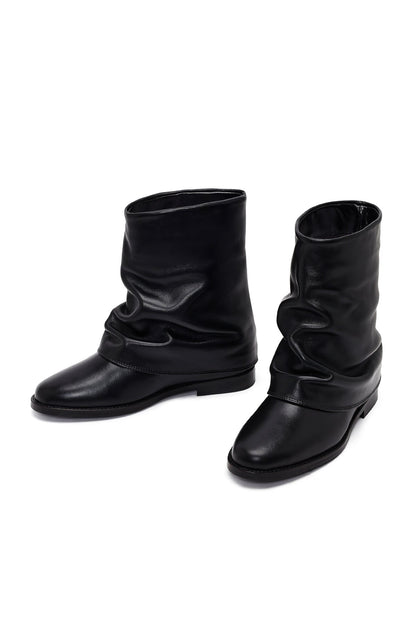 Kadın Siyah Deri Bot