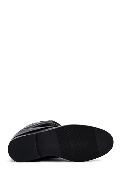 Kadın Siyah Deri Bot