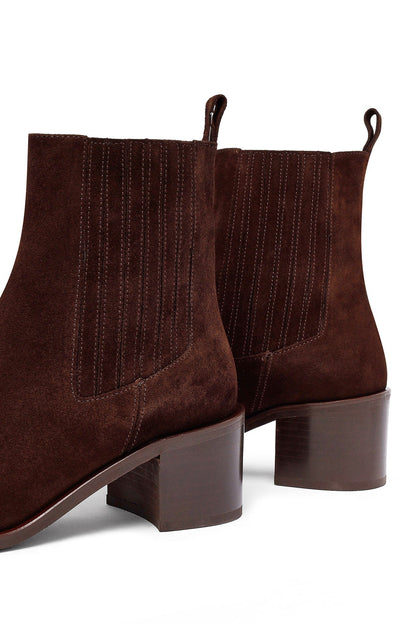 Kadın Kahverengi Kalın Topuklu Süet Deri Chelsea Bot