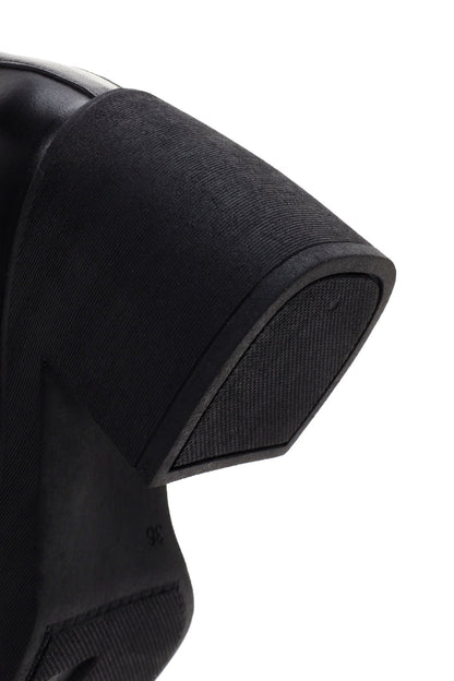 Kadın Siyah Kalın Topuklu Fermuarlı Deri Bot