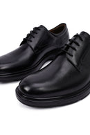 Erkek Siyah Bağcıklı Deri Casual Ayakkabı