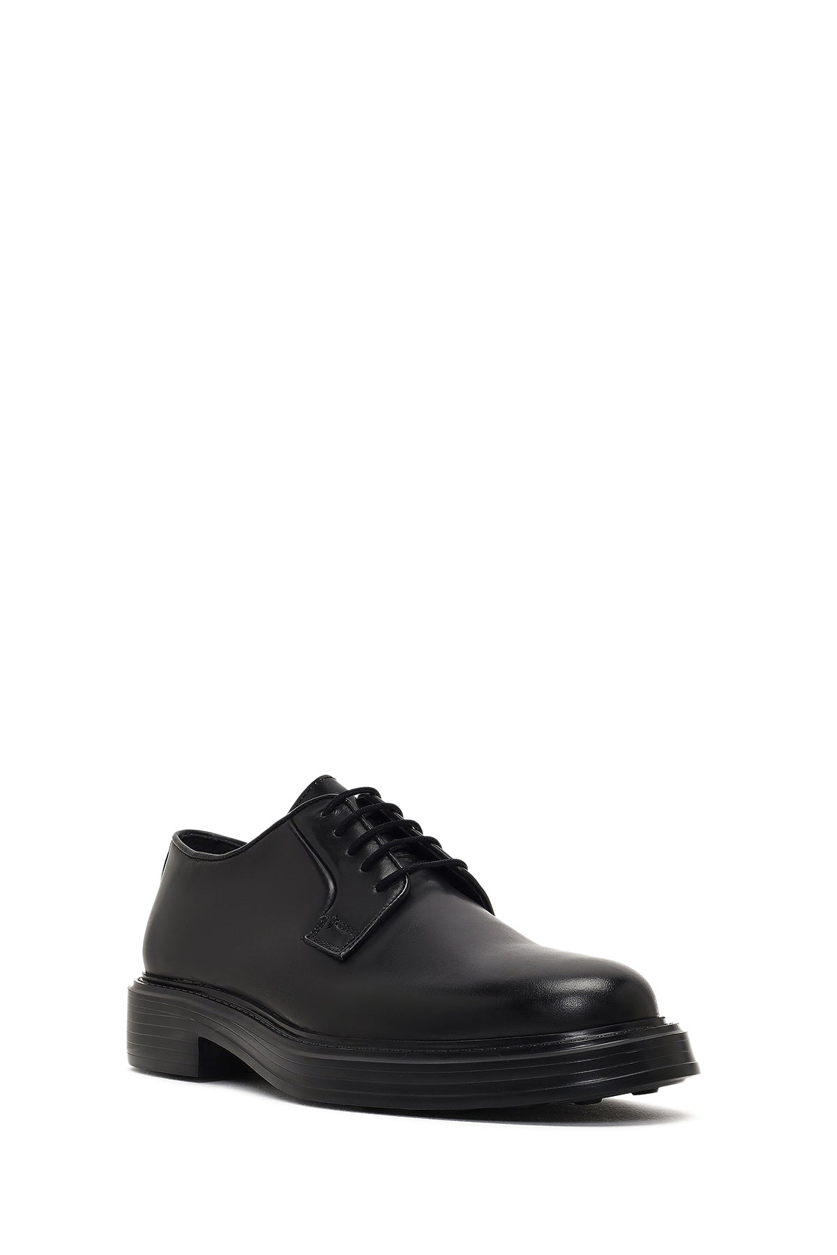 Erkek Siyah Bağcıklı Deri Casual Ayakkabı