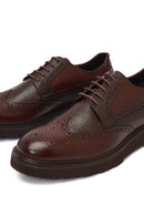 Erkek Kahverengi Bağcıklı Deri Casual Ayakkabı