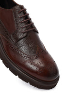 Erkek Kahverengi Bağcıklı Deri Casual Ayakkabı