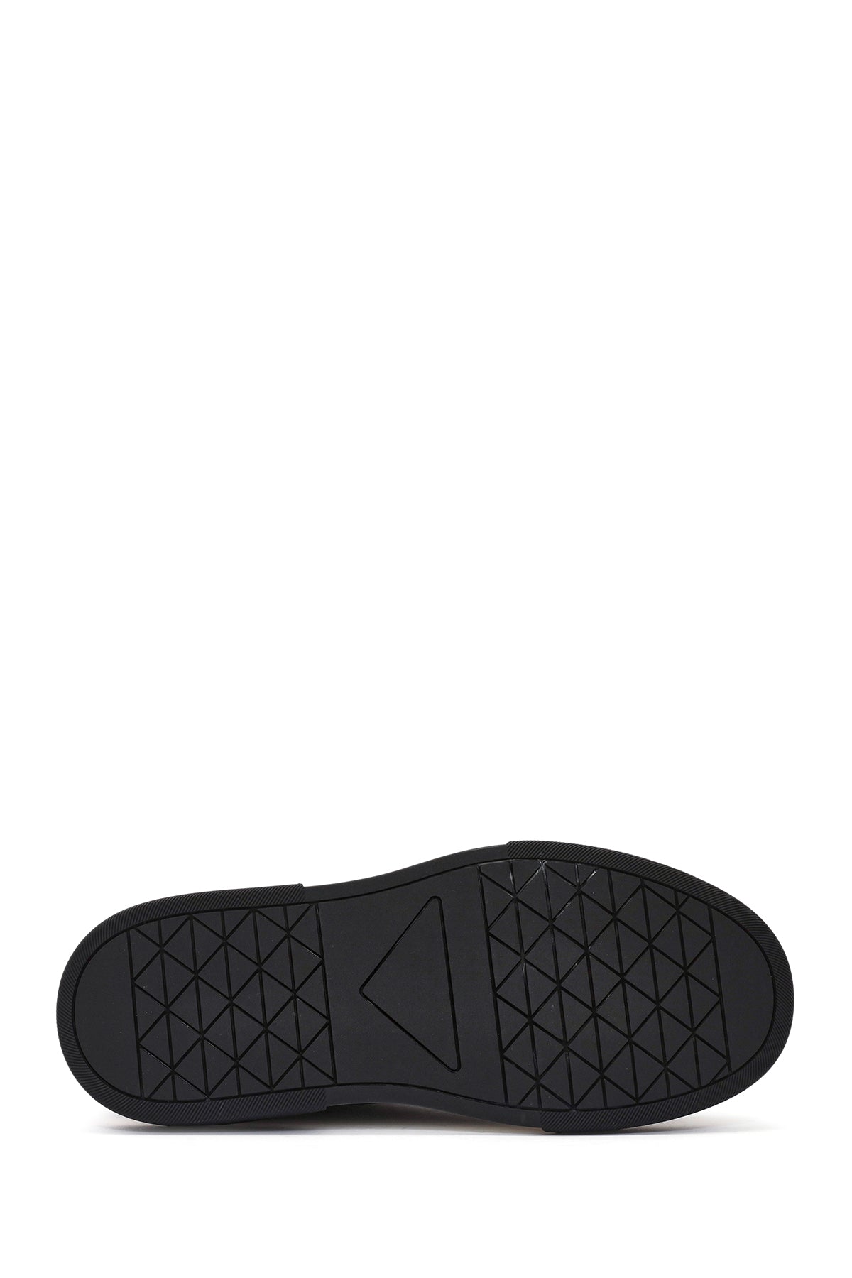 Erkek Siyah Bağcıklı Kalın Tabanlı Deri Sneaker
