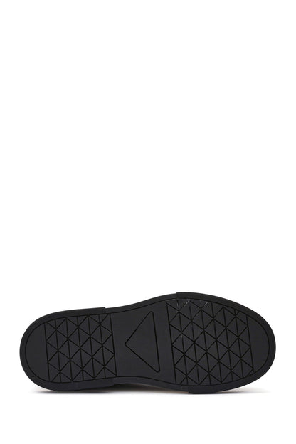 Erkek Siyah Bağcıklı Kalın Tabanlı Deri Sneaker
