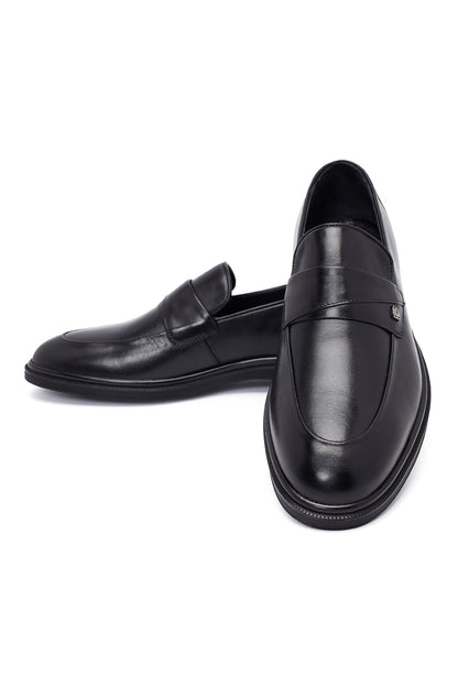 Erkek Siyah Deri Klasik Loafer