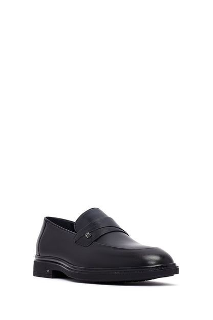 Erkek Siyah Deri Klasik Loafer