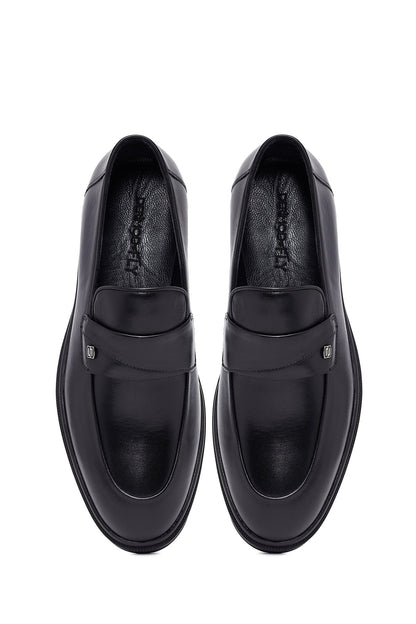 Erkek Siyah Deri Klasik Loafer