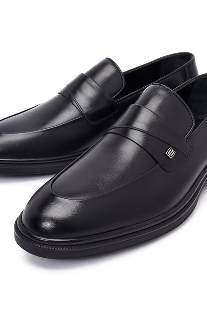 Erkek Siyah Deri Klasik Loafer