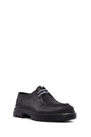 Erkek Gri Bağcıklı Süet Deri Casual Ayakkabı