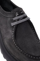 Erkek Gri Bağcıklı Süet Deri Casual Ayakkabı