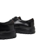 Erkek Siyah Bağcıklı Kalın Tabanlı Deri Casual Ayakkabı