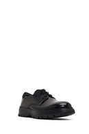 Erkek Siyah Bağcıklı Kalın Tabanlı Deri Casual Ayakkabı