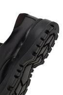 Erkek Siyah Bağcıklı Kalın Tabanlı Deri Casual Ayakkabı