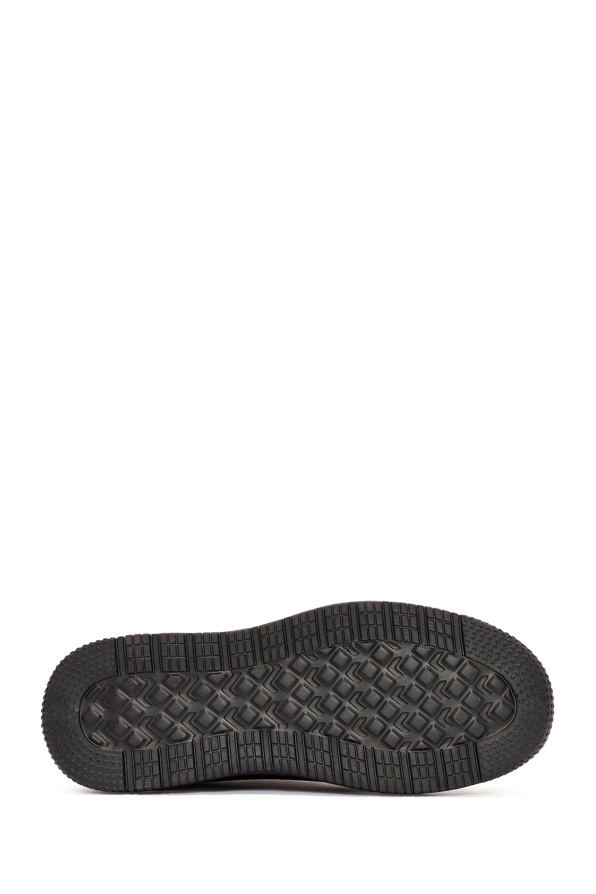 Erkek Siyah Bağcıklı Kalın Tabanlı Deri Sneaker