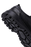 Erkek Siyah Bağcıklı Kalın Tabanlı Deri Casual Ayakkabı